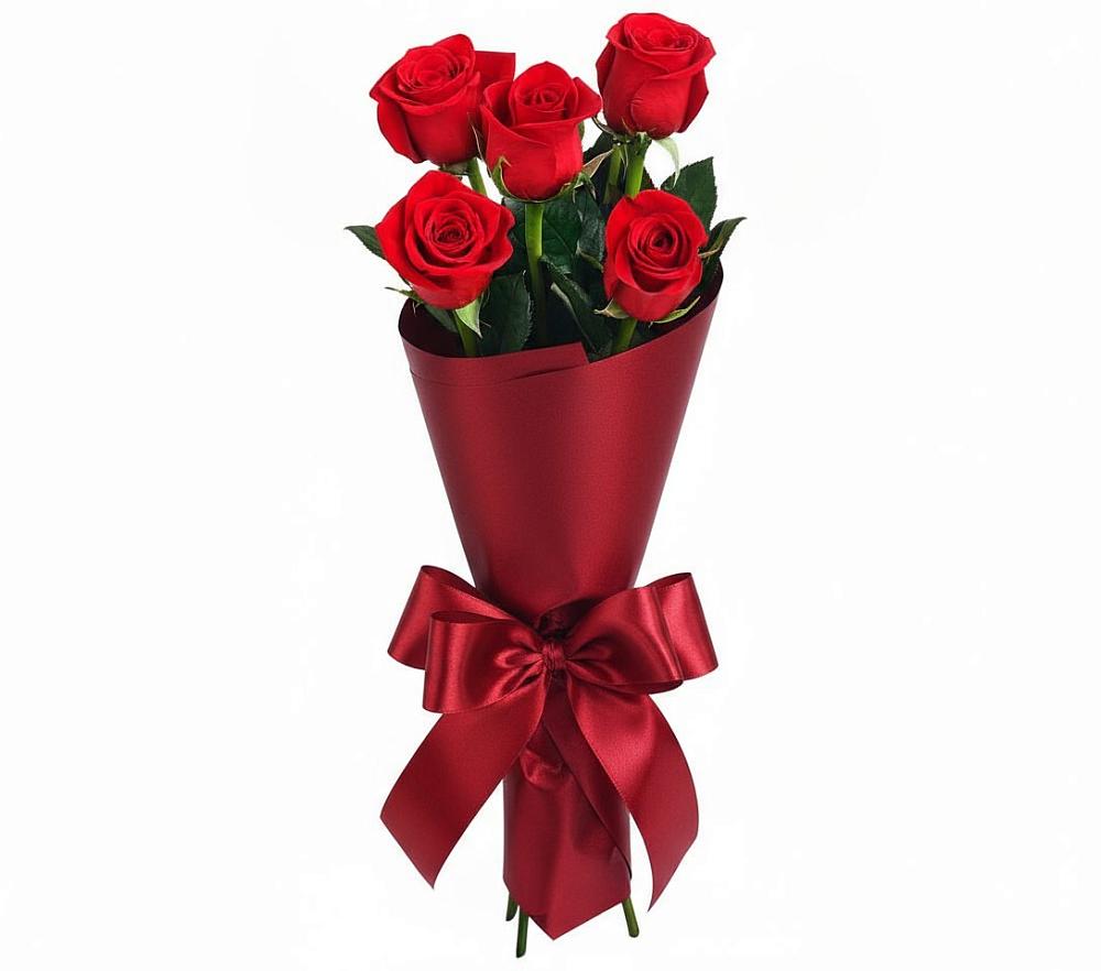 Букет 5 Красных роз Эдлесс Лав в Авангард