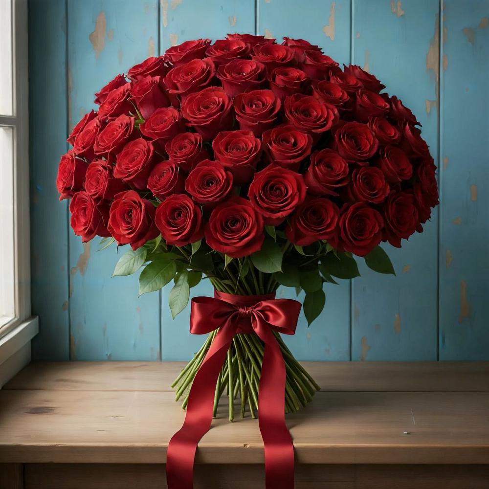 Букет Красные розы Блэк Меджик в Авангард