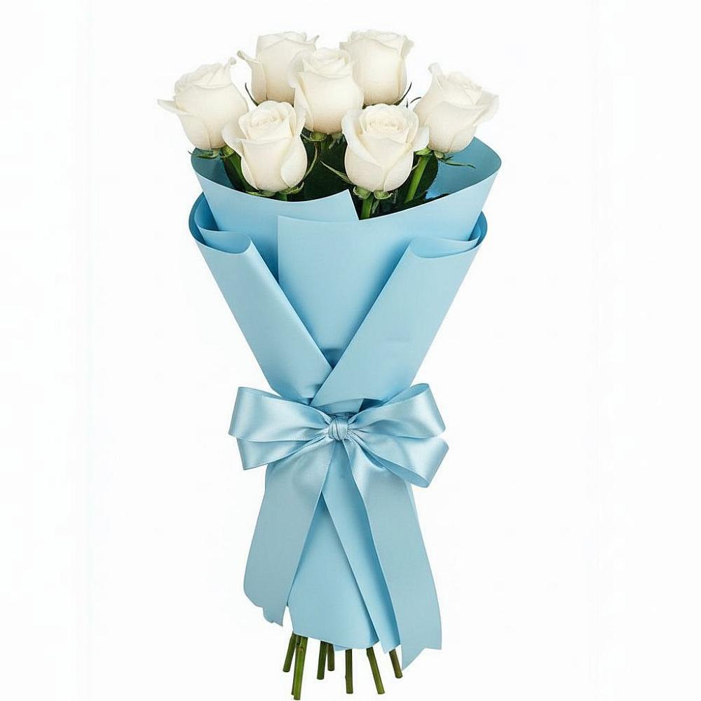 Букет 7 белых роз Проуд в Авангард