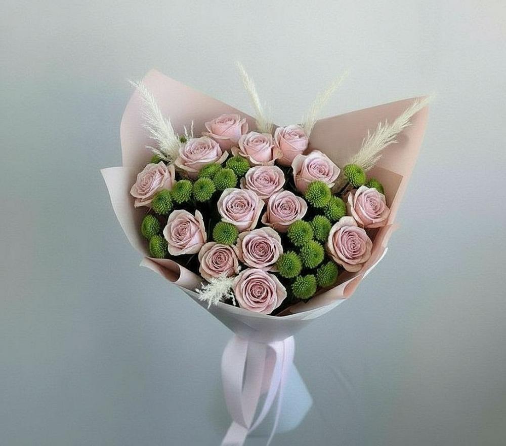 Букет цветов из: Розы и Хризантемы в Авангард