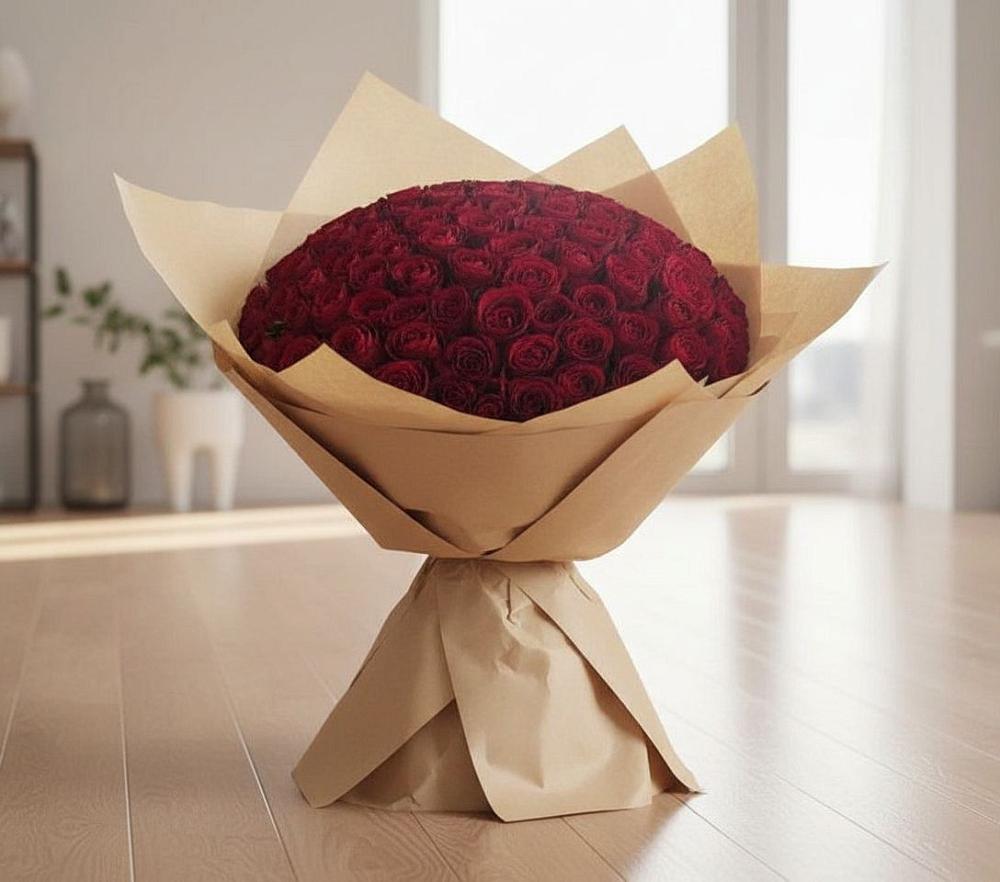 Букет 101 Красная роза в Авангард