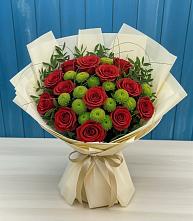 Букет цветов из:  Розы и Хризантемы в Авангард