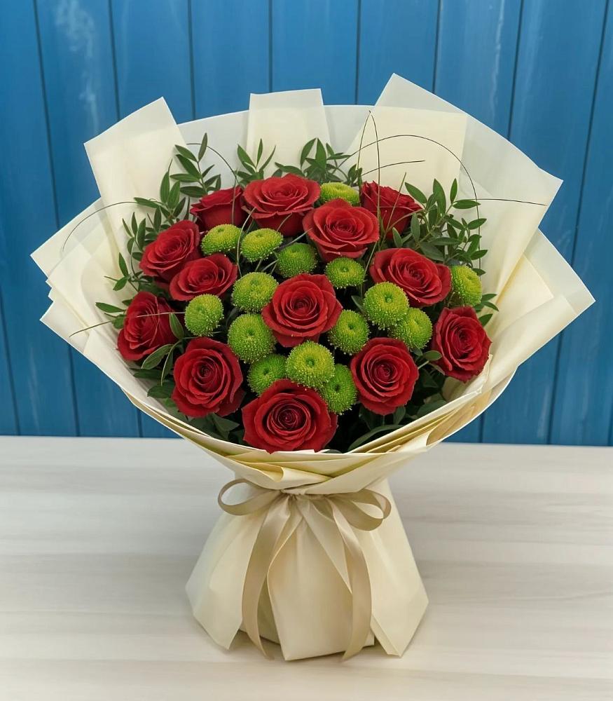 Букет цветов из: Розы и Хризантемы в Авангард